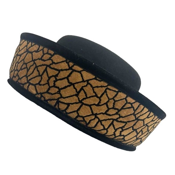 Vtg KOKIN New York Women 100% Wool Felt Rolled Brim Bollman Excello Black Hat - Picture 3 of 12